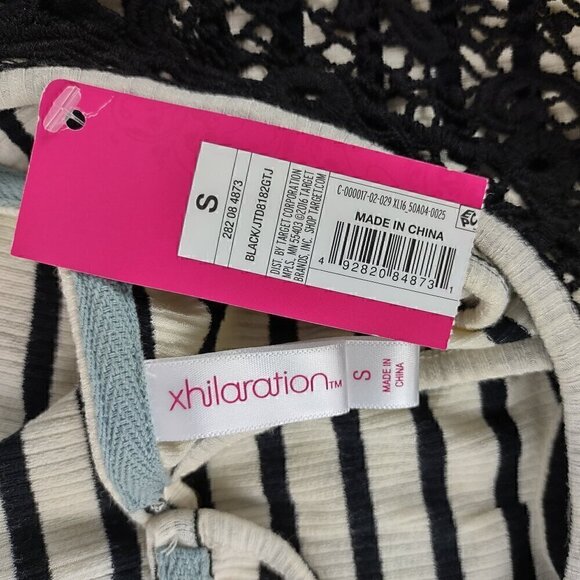 Xhilaration Black & Cream Lightweight Stretchy Striped Tank Top Dress Sz S (NWT) - Picture 9 of 10